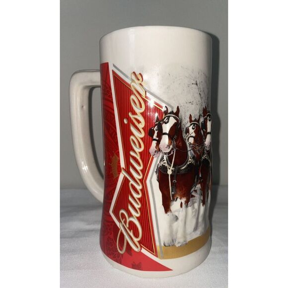 Anheuser Busch 2012 Budweiser Winter Wonderland Ceramic Holiday Stein 7" - Picture 2 of 5